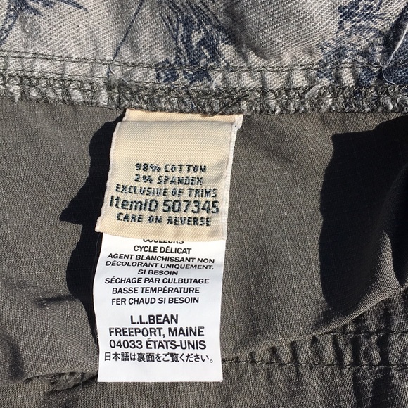 L.L. Bean Pull-up and Tie Faded Grey Bermuda Capri Shorts Size L - Picture 4 of 5